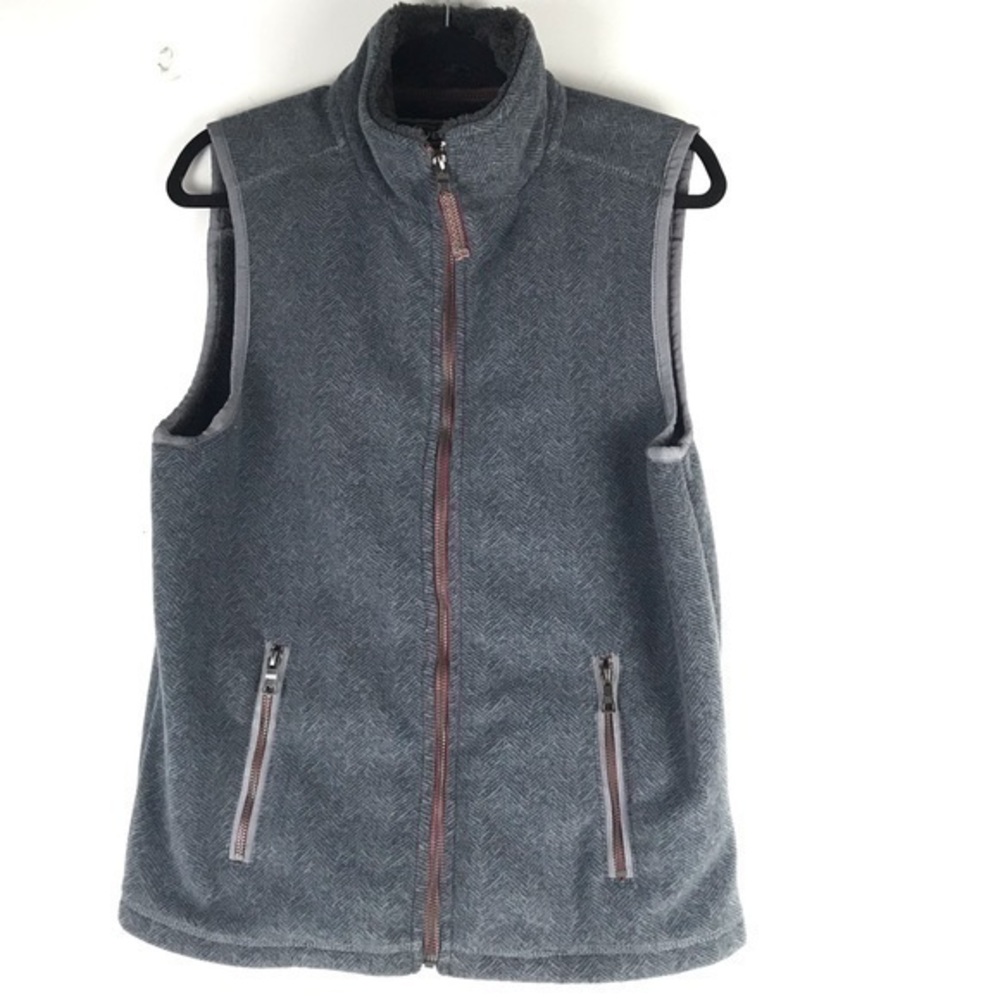 True Grit Herringbone Fleece Zip Vest Size S